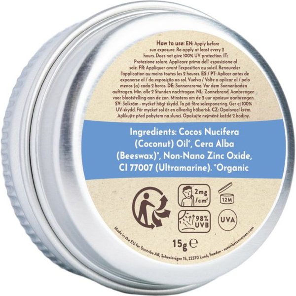 2026 Suntribe Organic Mineral Mini Zinc Tin SPF 50 STZTM - Ocean Blue
